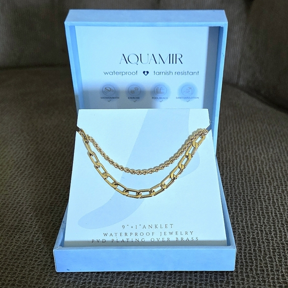 Aquamir Jewelry - Aquamir Waterproof Double✌️Gold💛 Anklet🦶 Set - NIB